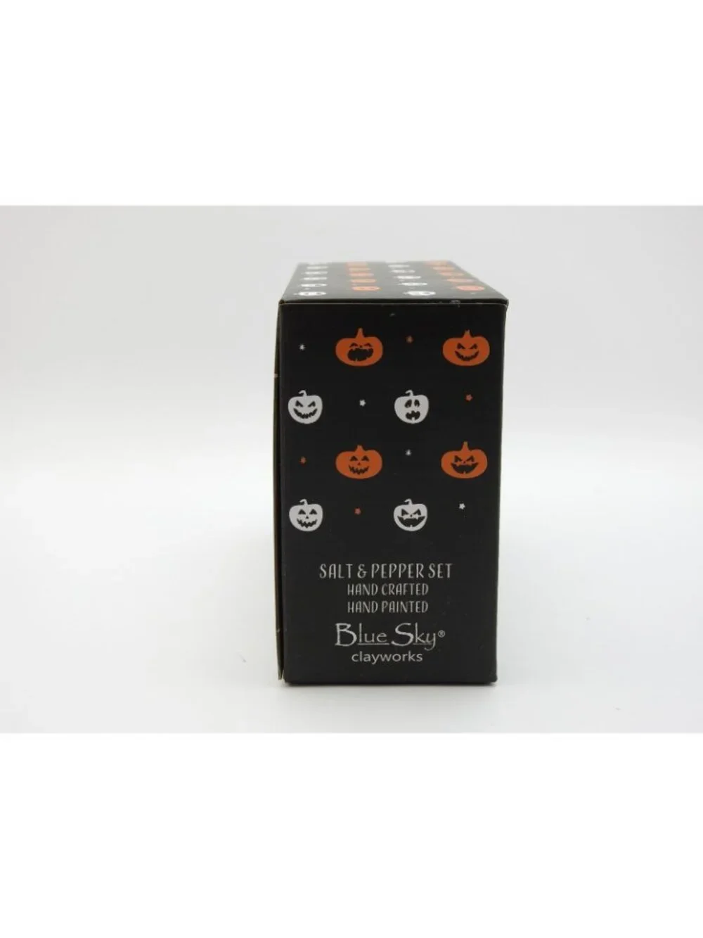 Halloween Bat Cat Salt Pepper Shakers Pumpkin Ceramic Set New In Box